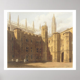 Court of Kung College, Cambridge, från "The Hist" Poster