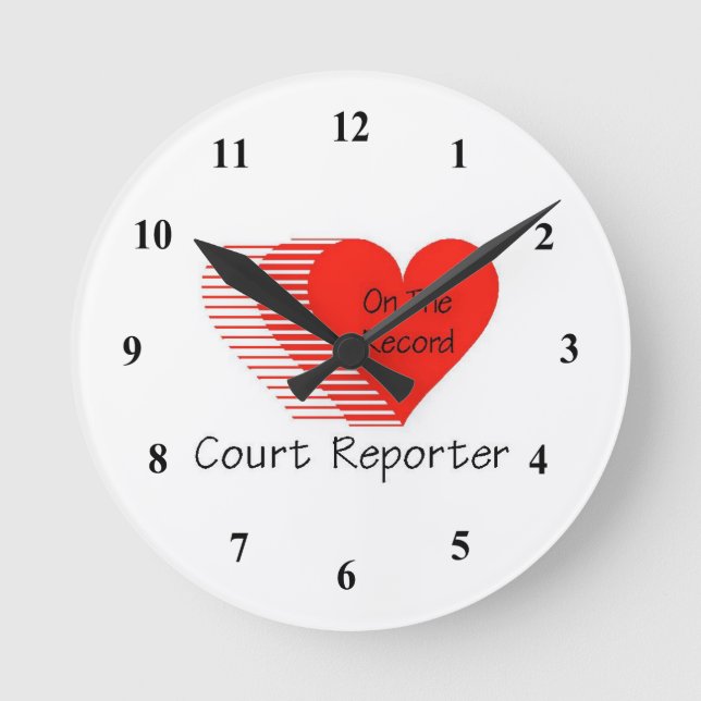 Court Reporter Clock Rund Klocka (Framsida)