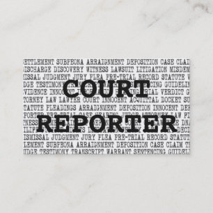 Court Reporter Legal Ord Affärskort Visitkort