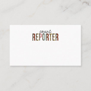 Court Reporter Leopard Print Funny Visitkort