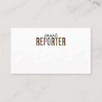 Court Reporter Leopard Print Funny Visitkort