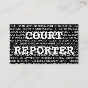 Court Reporter Ord Affärskort Visitkort
