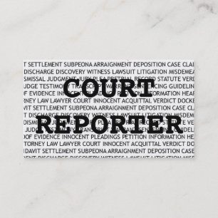 Court Reporter Ord Affärskort Visitkort