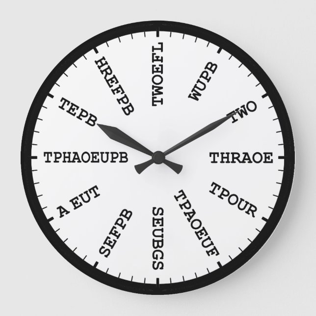 Court Reporter Steno Stenography Clock Stor Klocka (Framsida)