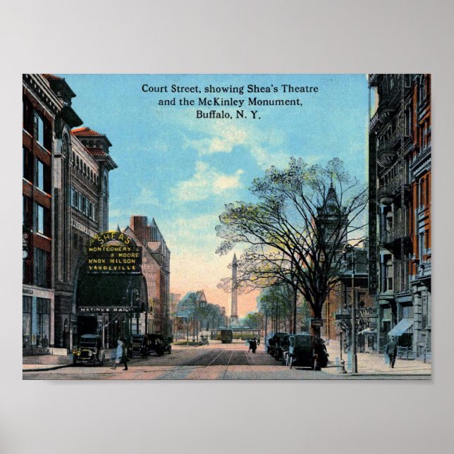 Court St., Sheas teater, Buffalo, NY Vintage Poster (Framsidan)