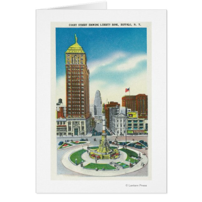 Court Street View of Liberty Bank Bldg Hälsningskort (Framsidan)