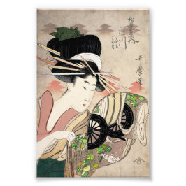 Courtesan Ichikawa of Matsuba Establishment Fototryck
