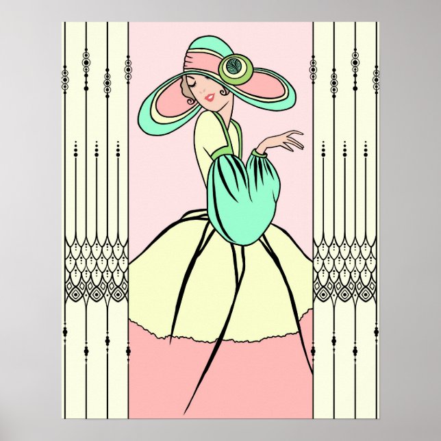COURTNEY, ART DECO: Påsk God morgon Poster (Framsidan)