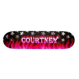 Courtney skateboardrosor avfyrar och flammar old school skateboard bräda 21,6 cm