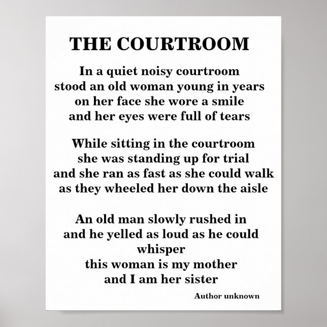 COURTROOM DIKT POSTER (Framsidan)