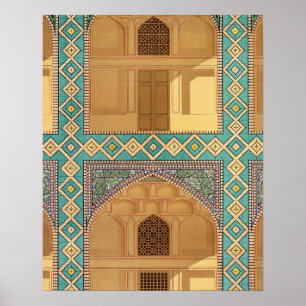 Courtyard Arcades i Medrese-i-Shah-Hussein Poster