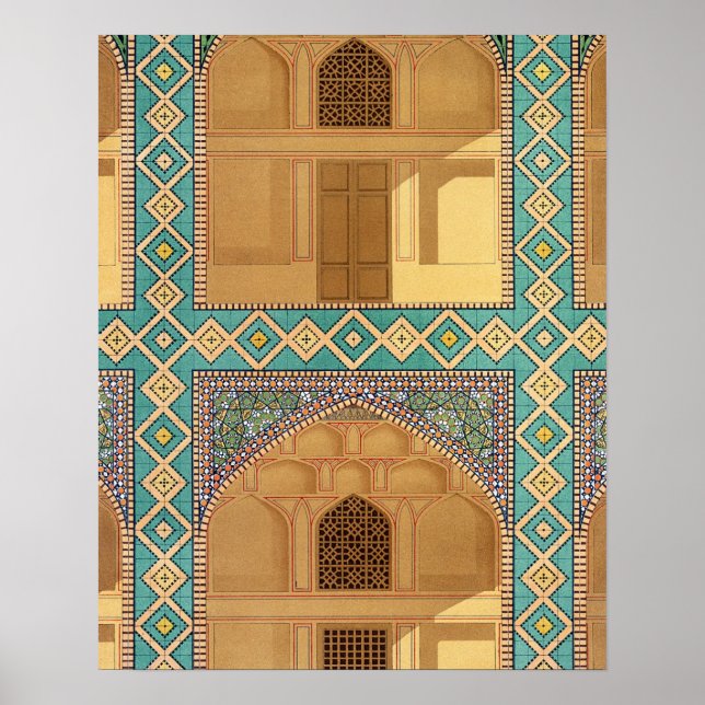 Courtyard Arcades i Medrese-i-Shah-Hussein Poster (Framsidan)