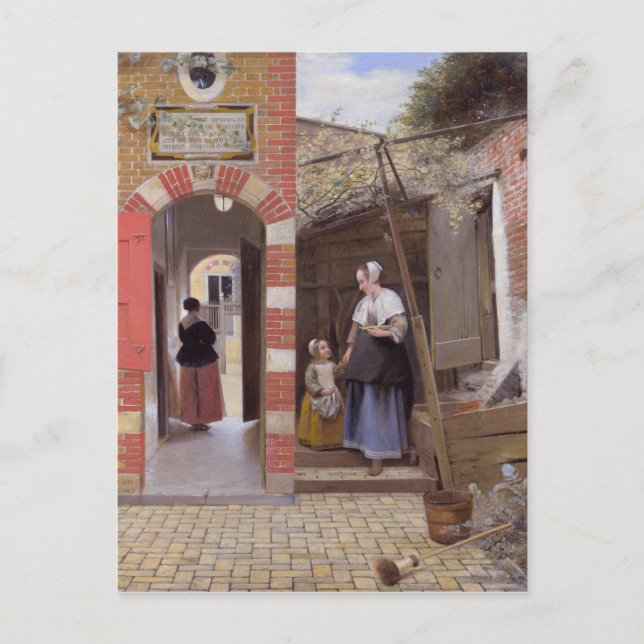 Courtyard i Delft av Pieter de Hooch Vykort (Framsida)
