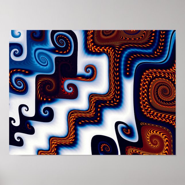 Courtyard i Snö Abstrakt Art Poster (Framsidan)