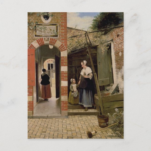 Courtyard of a house in Delft, 1658 Vykort (Framsida)