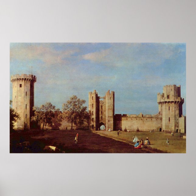Courtyard of Warwick Castle Canaletto Poster (Framsidan)