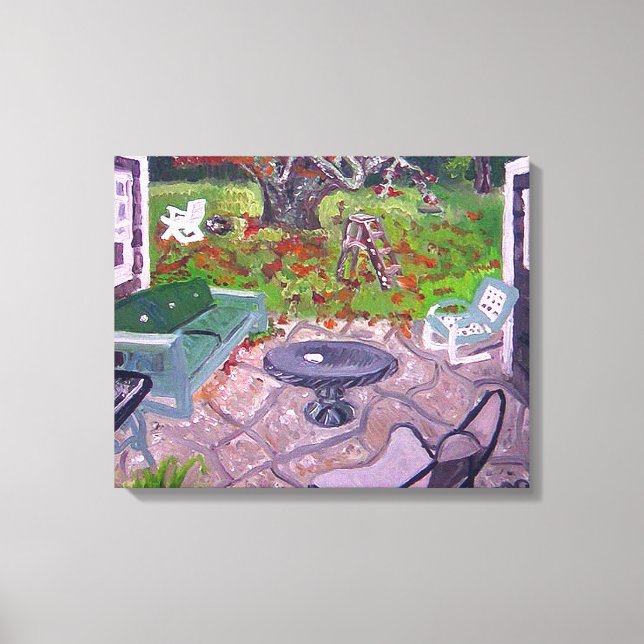 Courtyard Old Hamptons House Amagansett Canvastryck (Framsida)