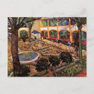 Courtyard på sjukhuset i Arles av van Gogh Vykort