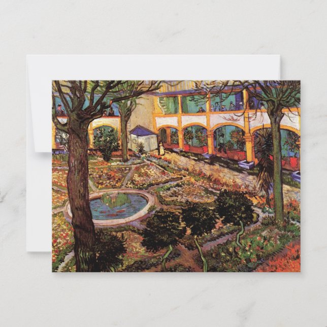 Courtyard på sjukhuset i Arles av Vincent van Gogh (Framsida)