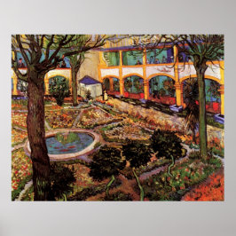 Courtyard på sjukhuset i Arles av Vincent van Gogh Poster