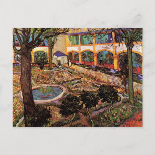 Courtyard på sjukhuset i Arles av Vincent van Gogh Vykort