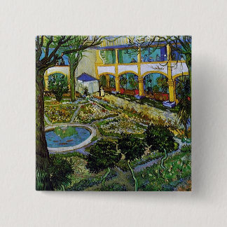 Courtyard på sjukhuset i Arles Van Gogh Fine Art Knapp