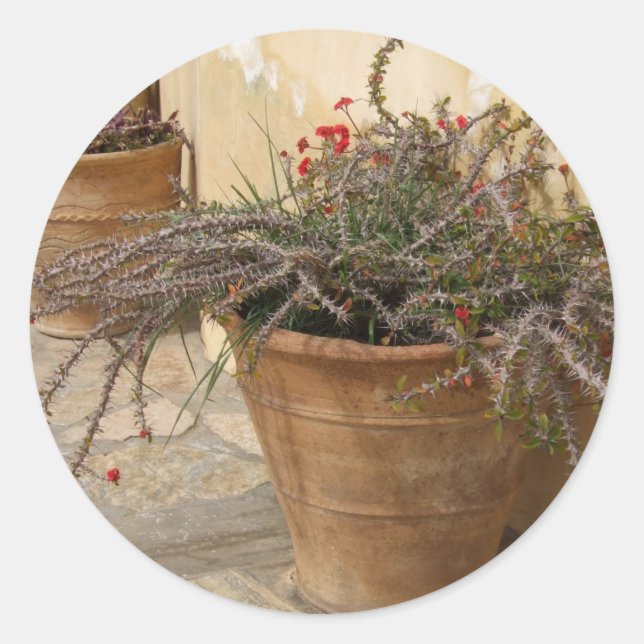 Courtyard Stickers Runt Klistermärke (Framsida)