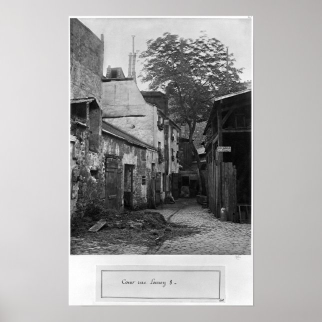 Courtyard vid rue Larrey 8, Paris, 1858-78 Poster (Framsidan)