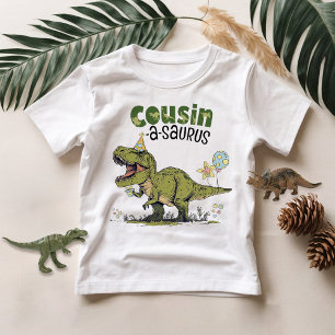 Cousin-a-saurus Dinosaur Theme Barns födelsedag Pa T Shirt