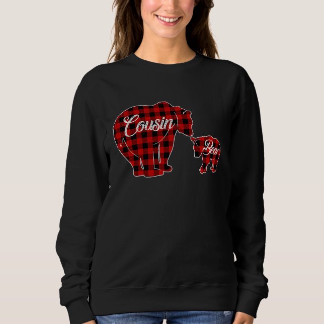 Cousin Bear  Buffalo Plaid Christmas T T Shirt (Framsida)