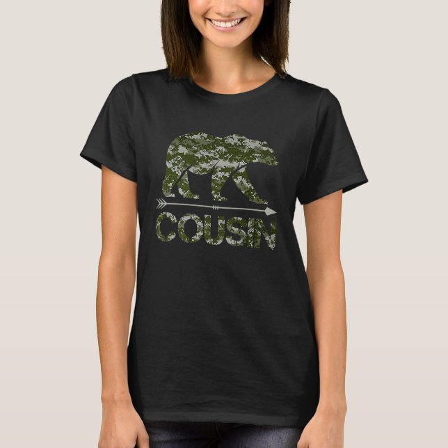 Cousin Bear Camouflauge Fars dag T Shirt (Framsida)