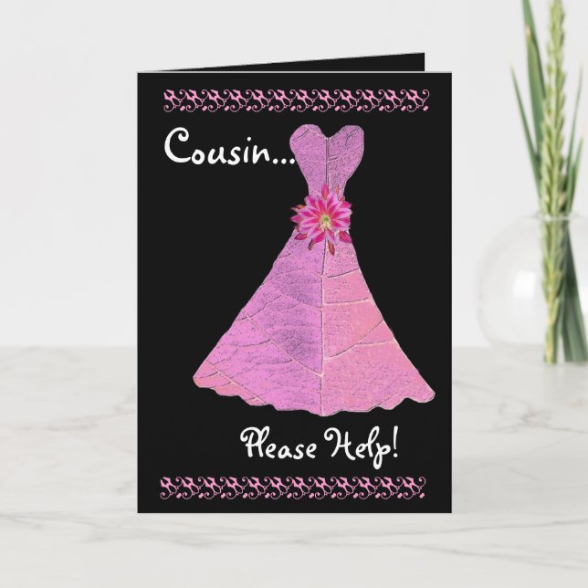 COUSIN Bridesmaid Call ROSA Gown V01 Inbjudan (Framsida)