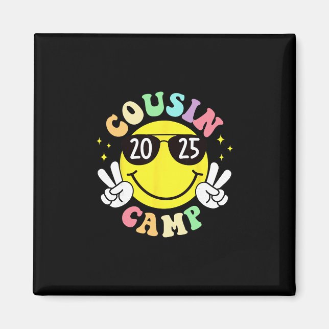 Cousin Camp 2025 Camping Campfire Summer Vacation  Magnet (Framsidan)