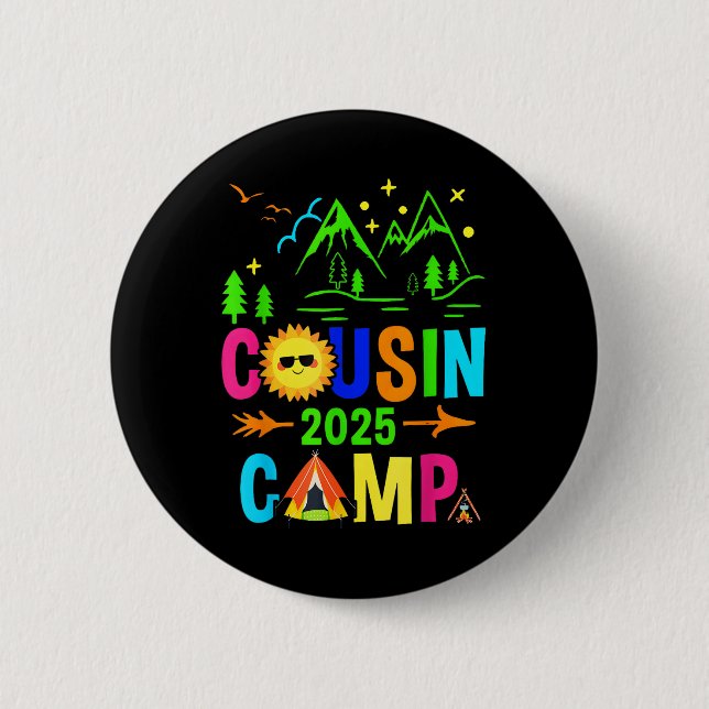 Cousin Camp 2025 Campingläger Läggereld Sommarlov  Knapp (Framsida)