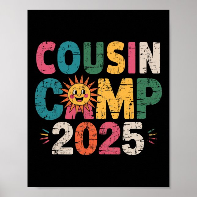 Cousin Camp 2025 Familjesemester Sommar Camping Cr Poster (Framsidan)