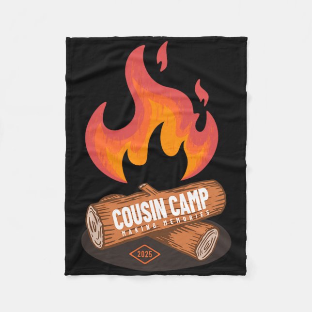 Cousin Camp 2025 Kul Sommar Camping Lägger Graf Fleecefilt (Framsidan)