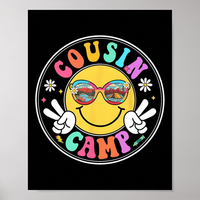 Cousin Camp 2025 Rolig Campingbesättning Sommar Fa Poster (Framsidan)