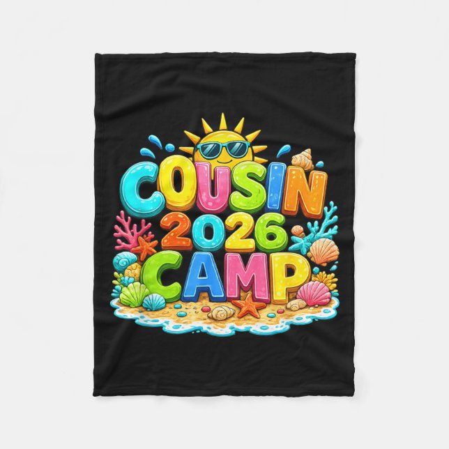 Cousin Camp 2026 Camping Sommarlov Familj Fleecefilt (Framsidan)