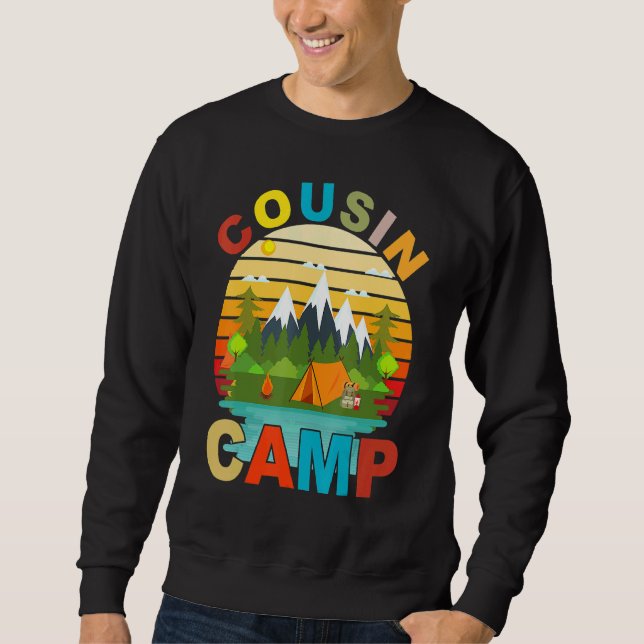 Cousin Camp Stamträff Semester Återförening Crew C Lång Ärmad Tröja (Framsida)
