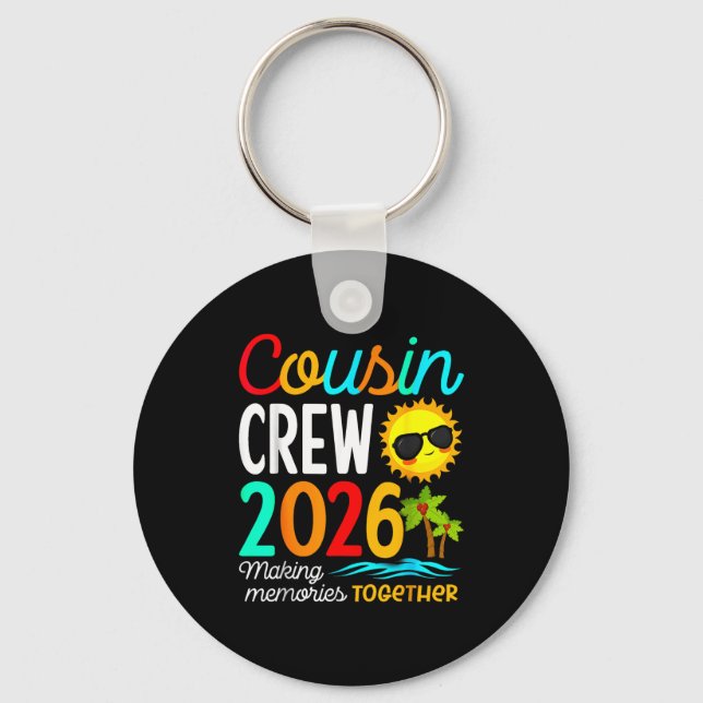 Cousin Crew 2026 Summer Vacation Beach Family Trip Nyckelring (Framsida)