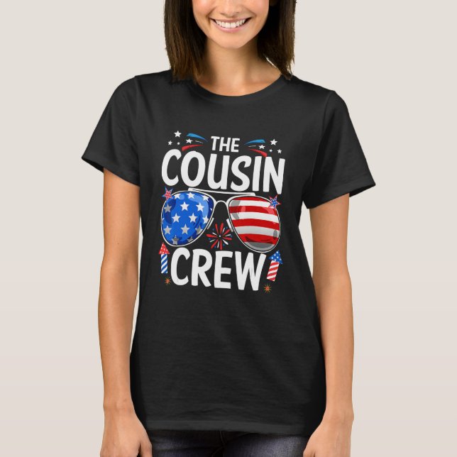 Cousin Crew 4th of July Patriotic American Family  T Shirt (Framsida)