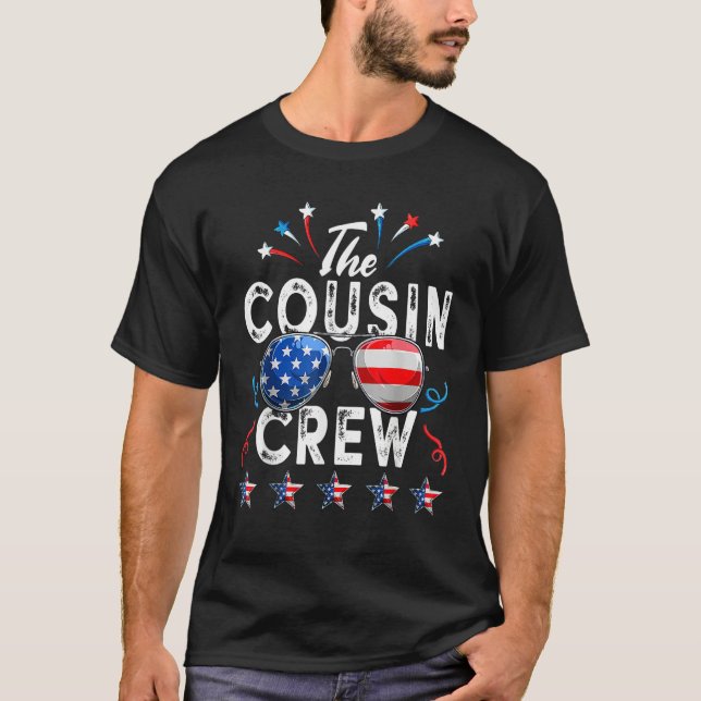 Cousin Crew 4th of July Patriotic American Family  T Shirt (Framsida)