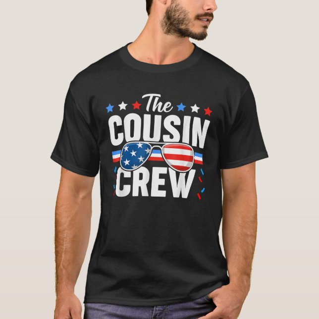 Cousin Crew 4th of July Patriotic American Family  T Shirt (Framsida)