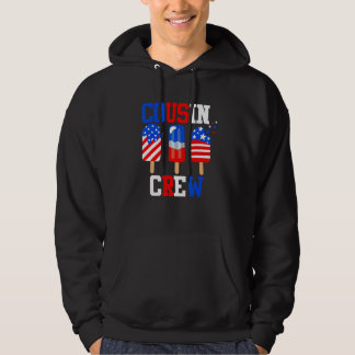 Cousin Crew 4th of July  Popsicle Us Flag Patrioti Hoodie