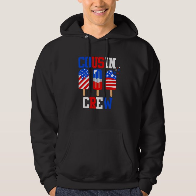 Cousin Crew 4th of July  Popsicle Us Flag Patrioti Hoodie (Framsida)