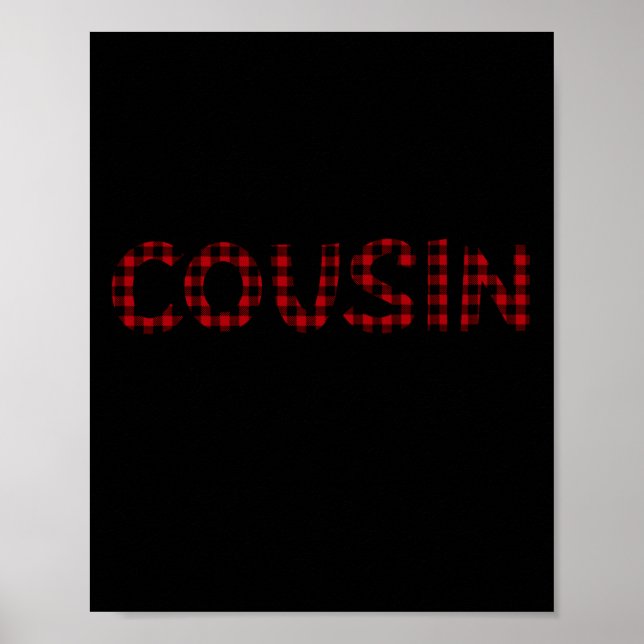 Cousin Crew Buffalo Plaid Pattern Christmas T Shir Poster (Framsidan)