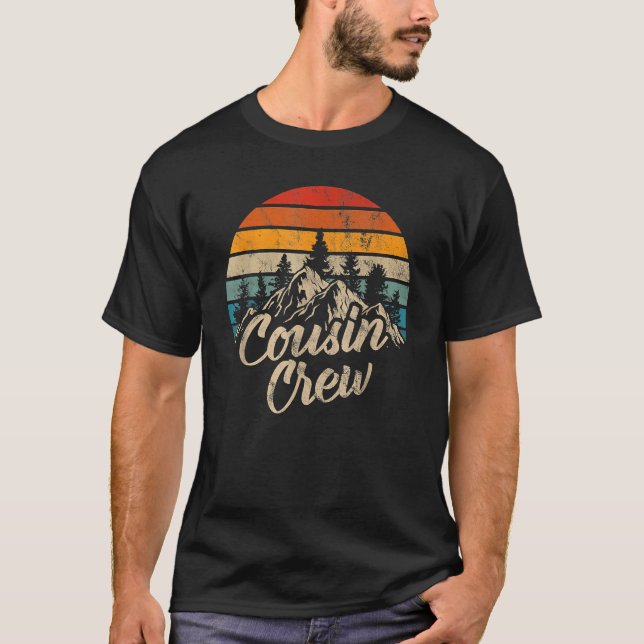 Cousin Crew Camping Outdoor Sunset Summer Camp T Shirt (Framsida)