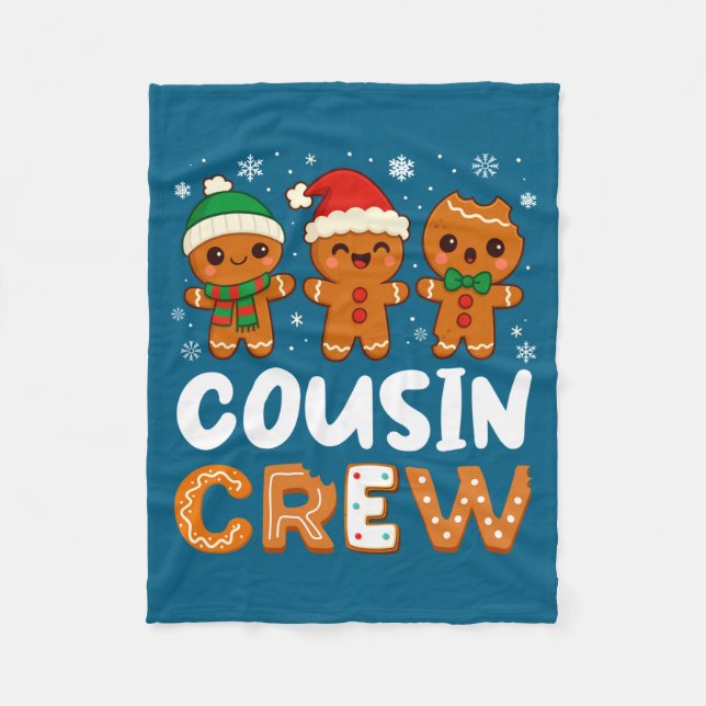 Cousin Crew Christmas 2025 Cookie Kids Boy Girl Fa Fleecefilt (Framsidan)