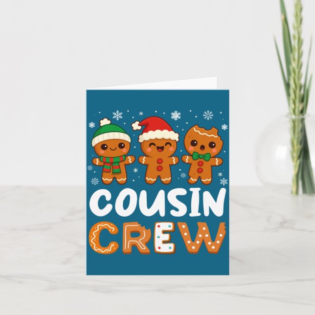 Cousin Crew Christmas 2025 Cookie Kids Boy Girl Fa Kort (Framsida)