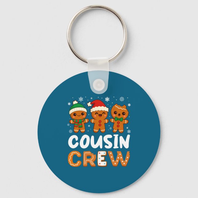 Cousin Crew Christmas 2025 Cookie Kids Boy Girl Fa Nyckelring (Framsida)